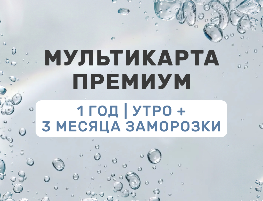 Акция Мультикарта Премиум 1 год + 3 месяца заморозки Утреннее посещение. Доступ в 72 клуба.